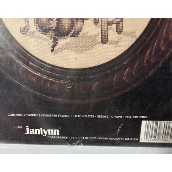 Vtg Janlynn Counted Cross Stitch Kit #80-25 Cello 8" Round Finished Size - Picture 3 of 5